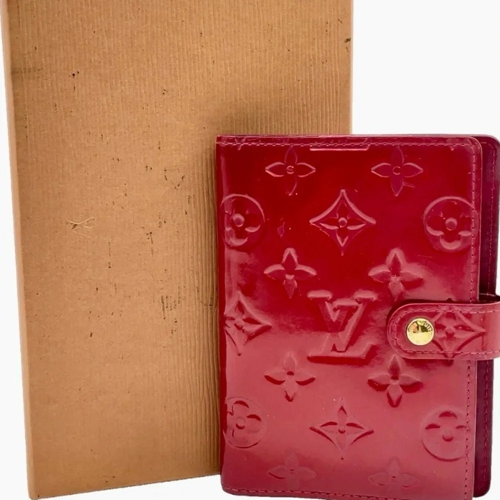 Auth Louis Vuitton Monogram Vernis Agenda PM Notebook Cover W/Box & Dust Bag